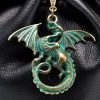 Black Leather Dice Bag with Green Oxidized Dragon Charm - Image 2