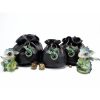 Black Leather Dig Bags with Dragon Charm