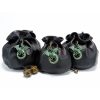 Black Leather Dice Bag with Green Oxidized Dragon Charm - Image 4