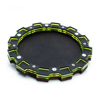 round sprocket dice tray laser lime C4Labs