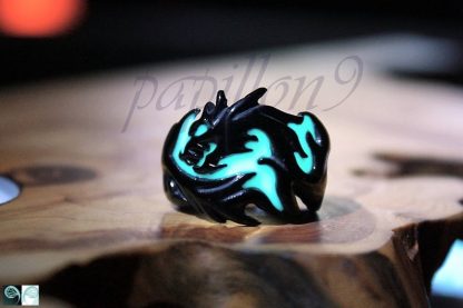Glow-in-the-Dark Black Dragon Ring