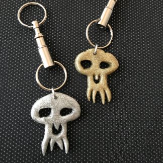 Gold and Silver Skull Keychains