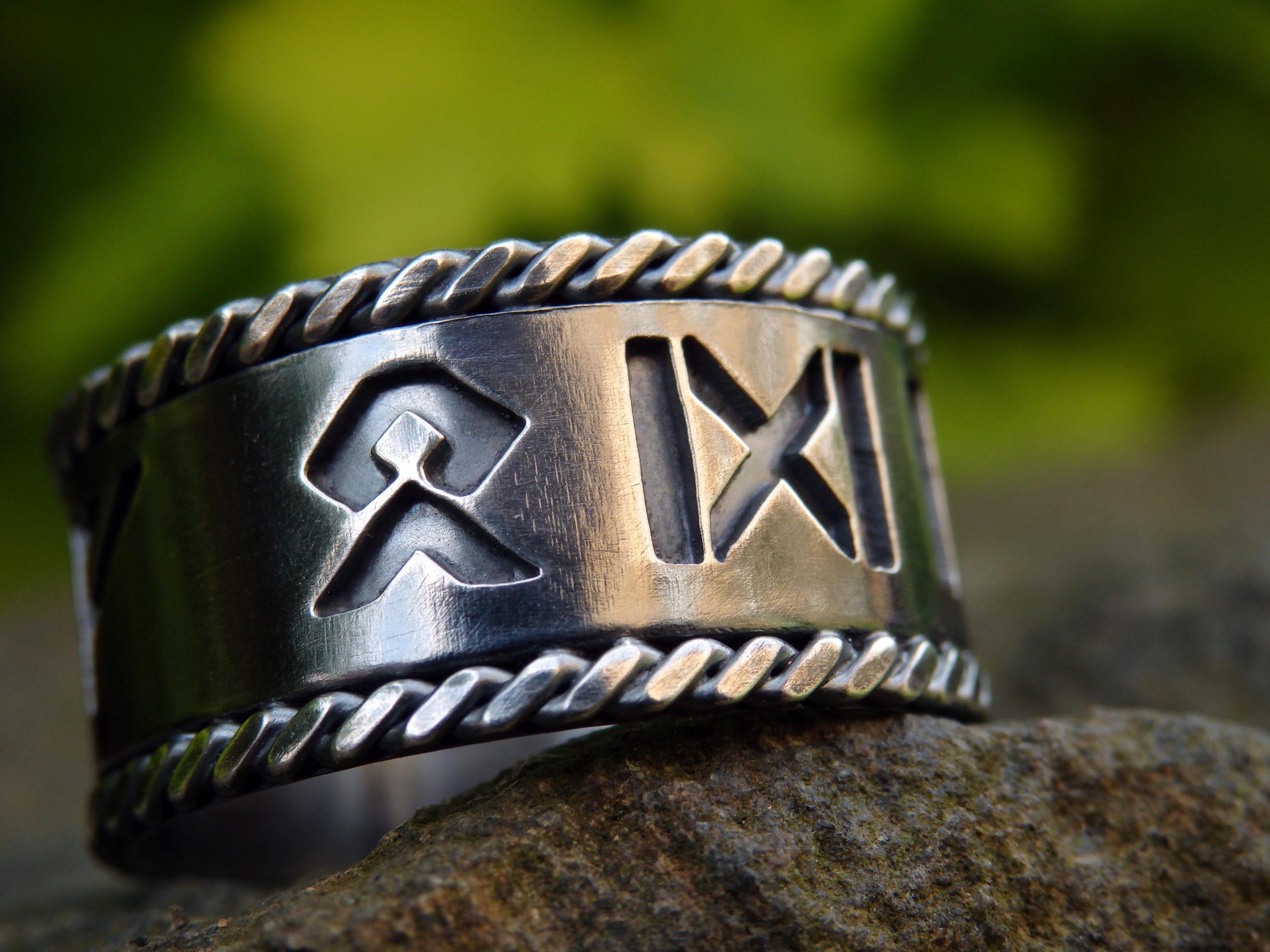 fantasy silver Viking rune ring Lukas Craft