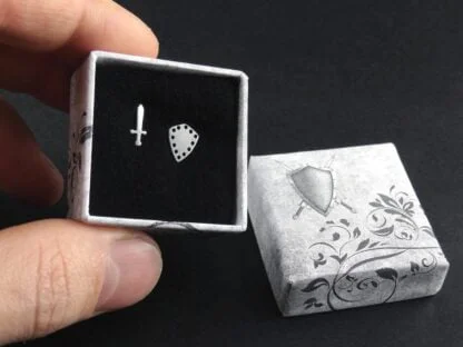 Sterling Silver Sword & Shield Earrings - Image 7